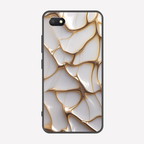 Xiaomi Redmi 6A Cover - Luxury Gold Marble Series - Premium Printed Metal soft Bumper shock Proof Case