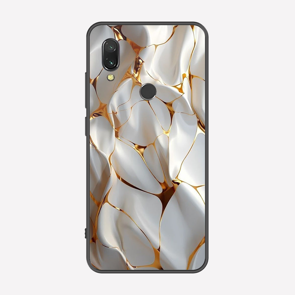 Xiaomi Redmi 7 Cover - Luxury Gold Marble Series - Premium Printed Metal soft Bumper shock Proof Case