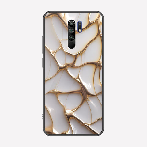 Xiaomi Redmi 9 Cover - Luxury Gold Marble Series - Premium Printed Metal soft Bumper shock Proof Case