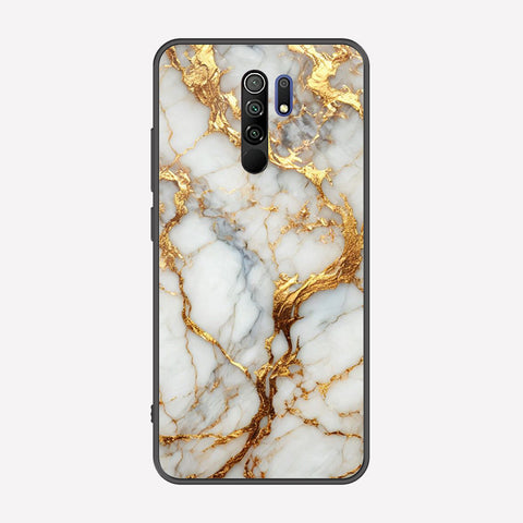 Xiaomi Redmi 9 Cover - Luxury Gold Marble Series - Premium Printed Metal soft Bumper shock Proof Case