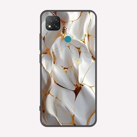 Xiaomi Redmi 9C Cover - Luxury Gold Marble Series - Premium Printed Metal soft Bumper shock Proof Case