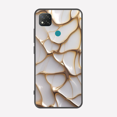 Xiaomi Redmi 9C Cover - Luxury Gold Marble Series - Premium Printed Metal soft Bumper shock Proof Case