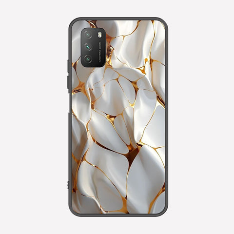 Xiaomi Redmi Note 9 4G Cover - Luxury Gold Marble Series - Premium Printed Metal soft Bumper shock Proof Case