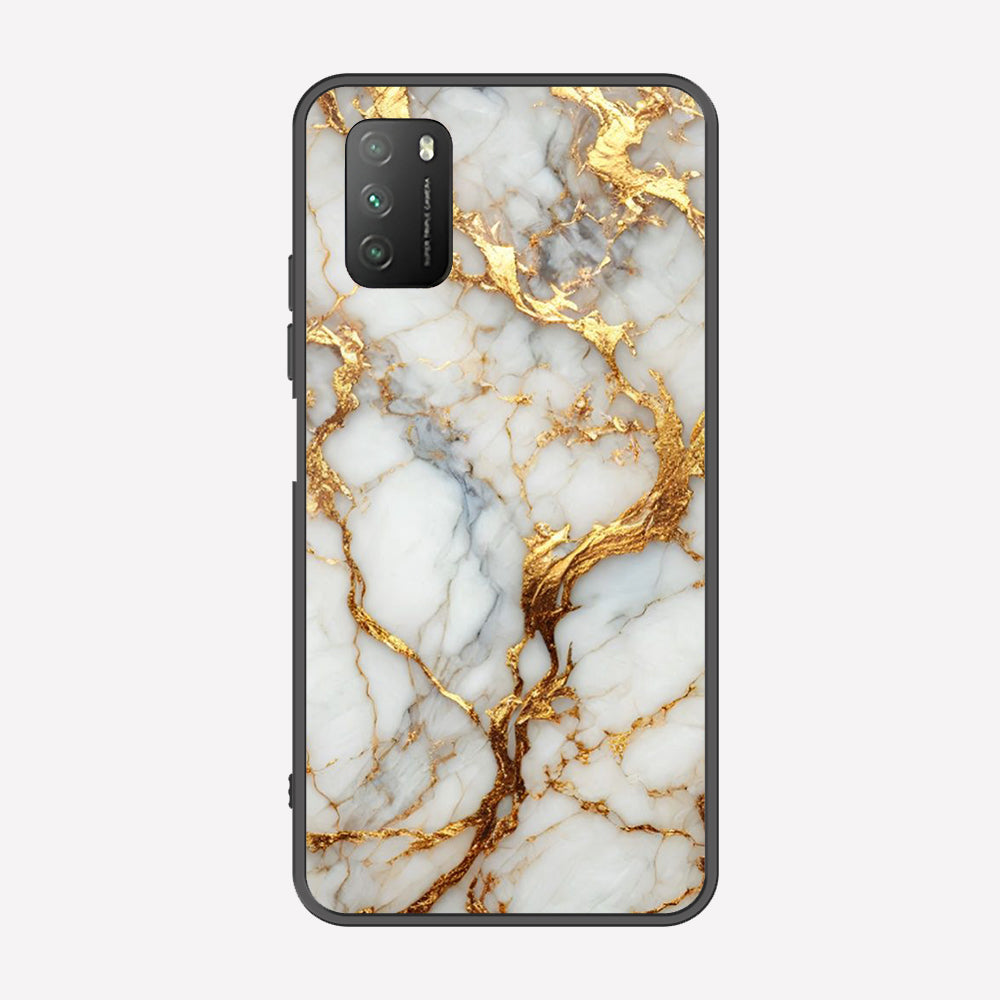 Xiaomi Redmi Note 9 4G Cover - Luxury Gold Marble Series - Premium Printed Metal soft Bumper shock Proof Case