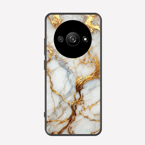 Xiaomi Redmi A3 Cover - Luxury Gold Marble Series - Premium Printed Metal soft Bumper shock Proof Case