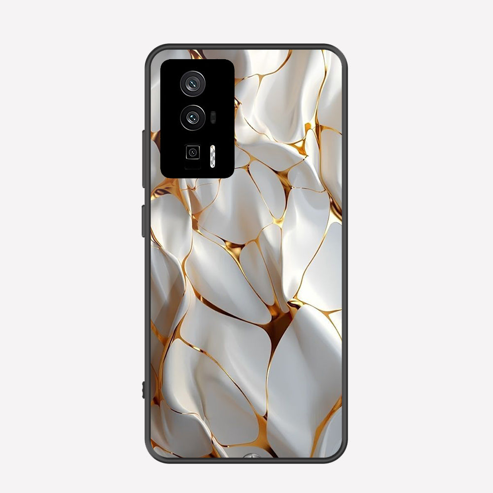 Xiaomi Redmi K60 Cover - Luxury Gold Marble Series - Premium Printed Metal soft Bumper shock Proof Case