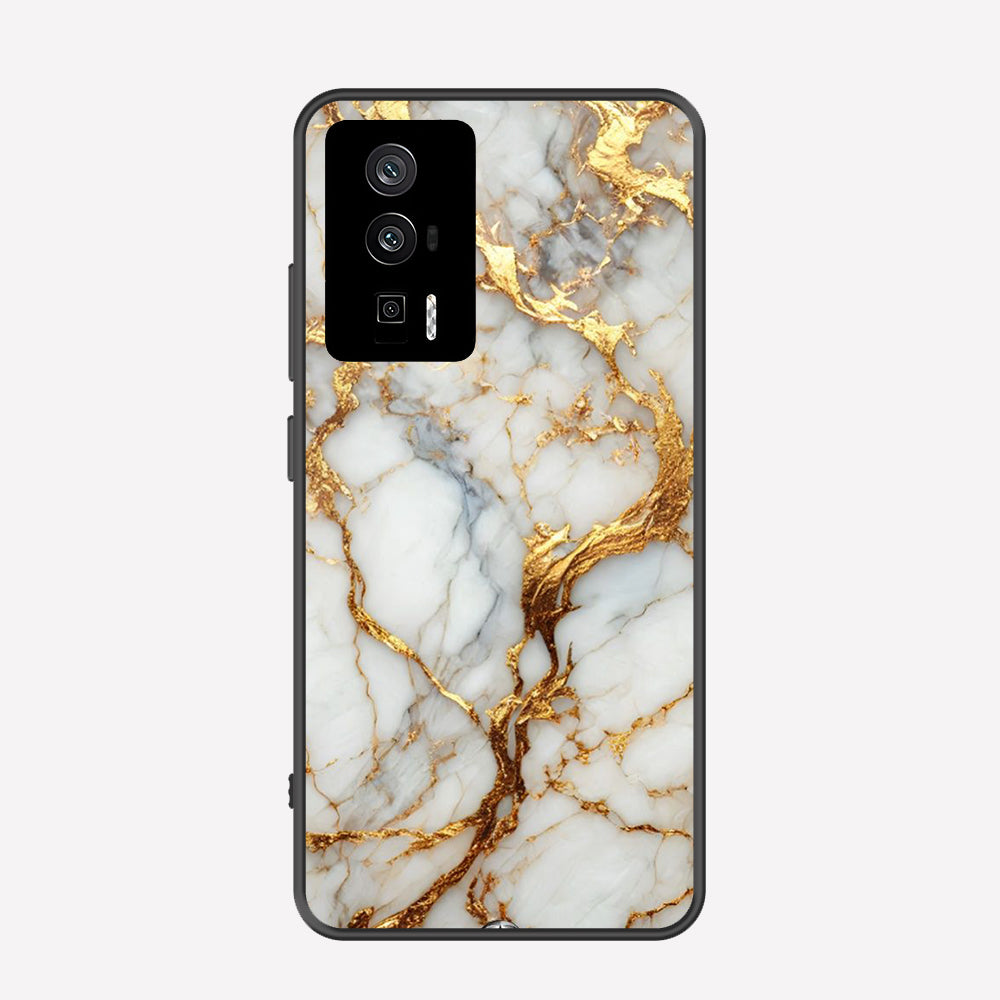 Xiaomi Redmi K60 Cover - Luxury Gold Marble Series - Premium Printed Metal soft Bumper shock Proof Case