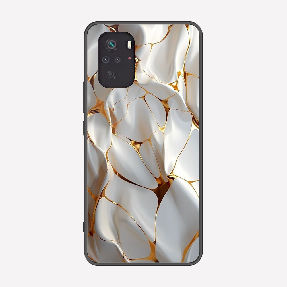 Xiaomi Redmi Note 10S Cover - Luxury Gold Marble Series - Premium Printed Metal soft Bumper shock Proof Case
