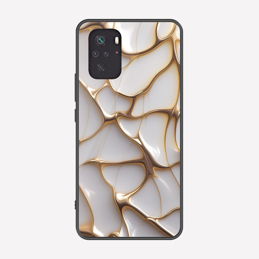 Xiaomi Redmi Note 10S Cover - Luxury Gold Marble Series - Premium Printed Metal soft Bumper shock Proof Case