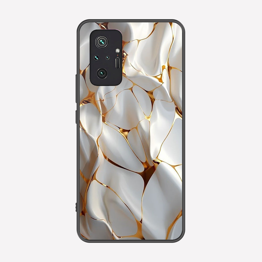 Xiaomi Redmi Note 10 Pro Max Cover - Luxury Gold Marble Series - Premium Printed Metal soft Bumper shock Proof Case