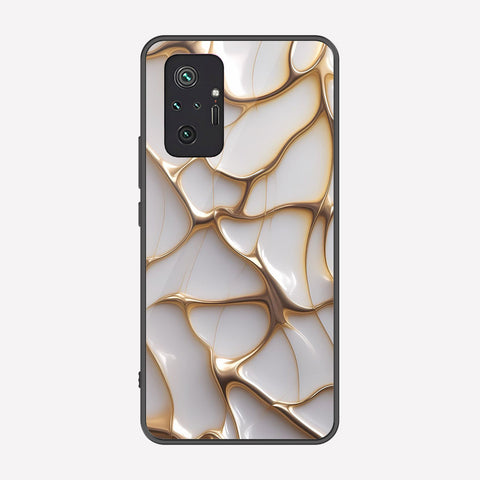 Xiaomi Redmi Note 10 Pro Max Cover - Luxury Gold Marble Series - Premium Printed Metal soft Bumper shock Proof Case