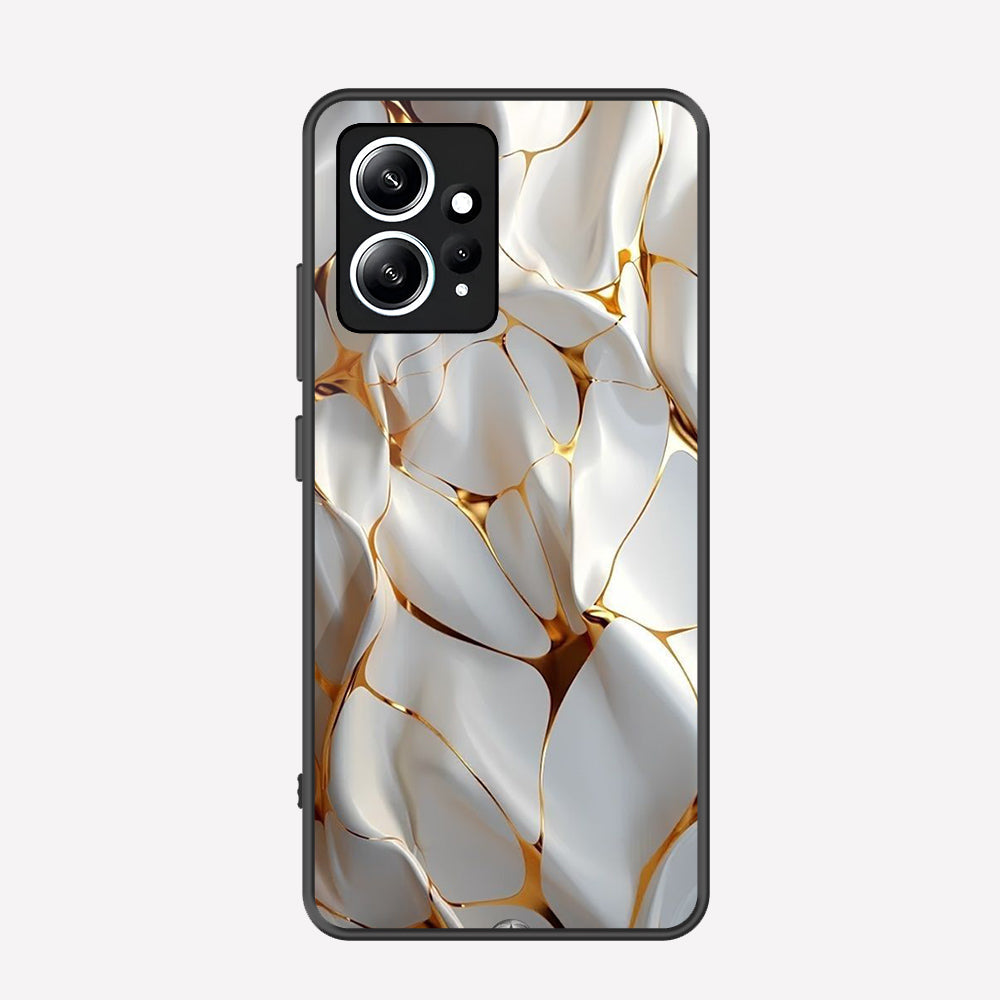 Xiaomi Redmi Note 12 4G Cover - Luxury Gold Marble Series - Premium Printed Metal soft Bumper shock Proof Case