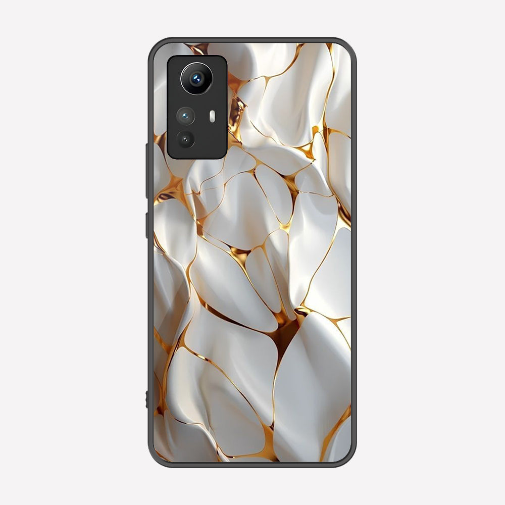 Xiaomi Redmi Note 12S Cover - Luxury Gold Marble Series - Premium Printed Metal soft Bumper shock Proof Case