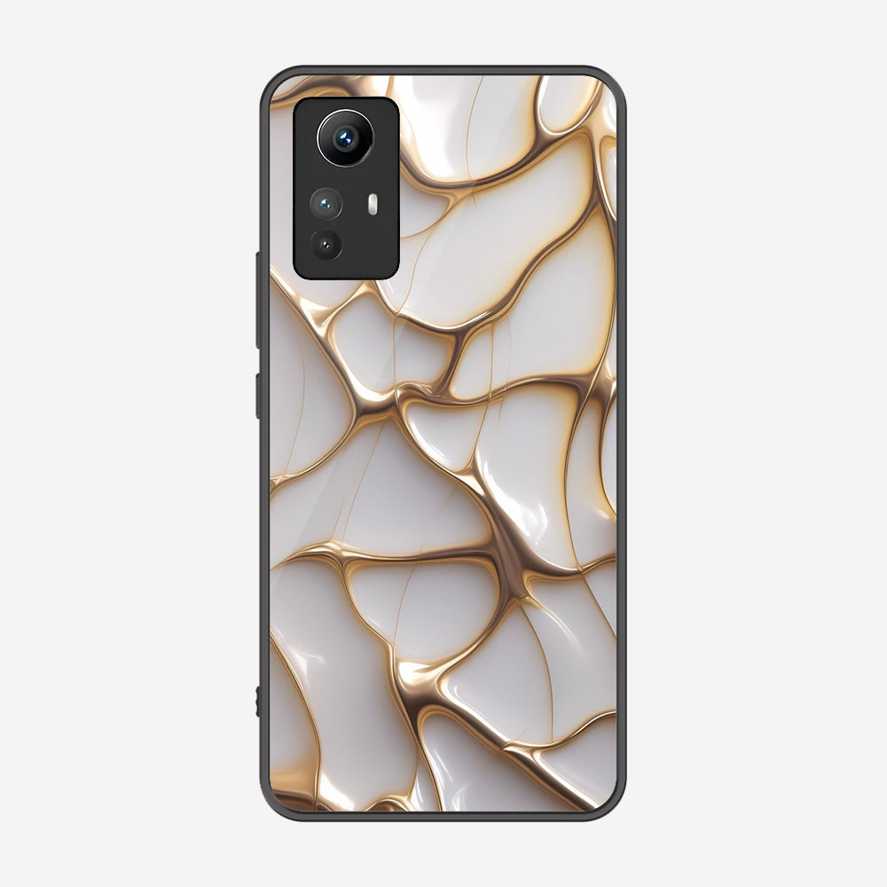 Xiaomi Redmi Note 12S Cover - Luxury Gold Marble Series - Premium Printed Metal soft Bumper shock Proof Case
