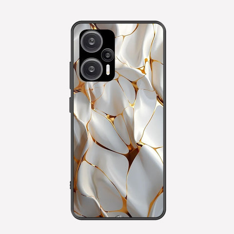 Xiaomi Poco F5 Cover - Luxury Gold Marble Series - Premium Printed Metal soft Bumper shock Proof Case