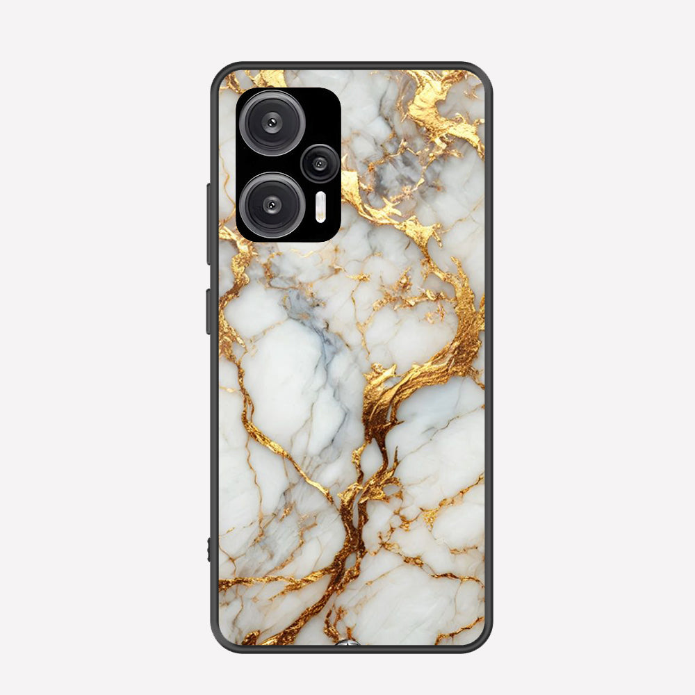 Xiaomi Poco F5 Cover - Luxury Gold Marble Series - Premium Printed Metal soft Bumper shock Proof Case