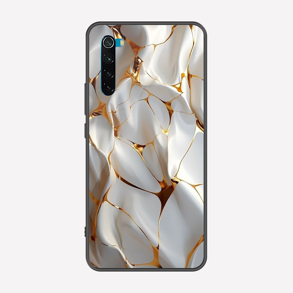 Xiaomi Redmi Note 8 2021 Cover - Luxury Gold Marble Series - Premium Printed Metal soft Bumper shock Proof Case