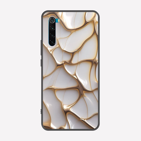 Xiaomi Redmi Note 8 2021 Cover - Luxury Gold Marble Series - Premium Printed Metal soft Bumper shock Proof Case