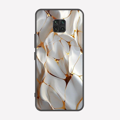 Xiaomi Redmi Note 9 Pro Cover - Luxury Gold Marble Series - Premium Printed Metal soft Bumper shock Proof Case