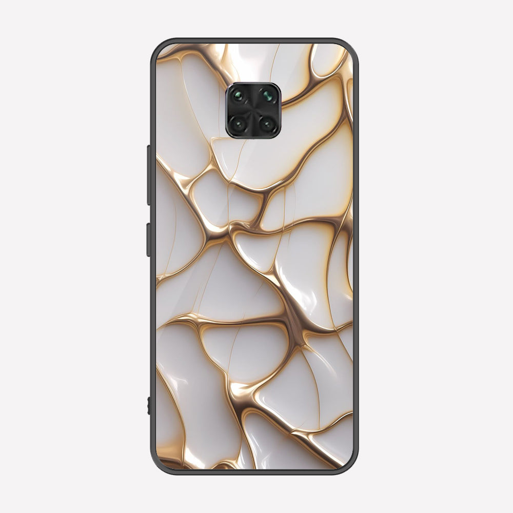 Xiaomi Redmi Note 9S Cover - Luxury Gold Marble Series - Premium Printed Metal soft Bumper shock Proof Case