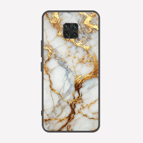 Xiaomi Redmi Note 9S Cover - Luxury Gold Marble Series - Premium Printed Metal soft Bumper shock Proof Case