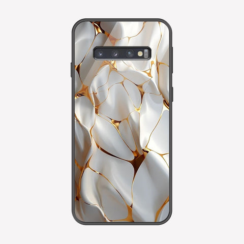 Samsung Galaxy S10 5G Cover - Luxury Gold Marble Series - Premium Printed Metal soft Bumper shock Proof Case