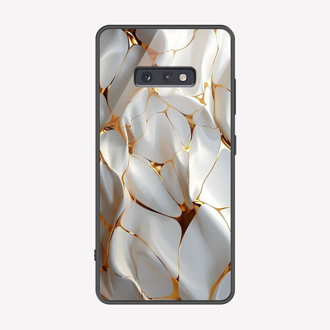 Samsung Galaxy S10e Cover - Luxury Gold Marble Series - Premium Printed Metal soft Bumper shock Proof Case