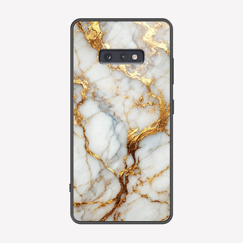 Samsung Galaxy S10e Cover - Luxury Gold Marble Series - Premium Printed Metal soft Bumper shock Proof Case