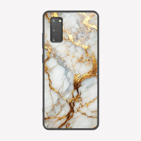 Samsung Galaxy S20 Cover - Luxury Gold Marble Series - Premium Printed Metal soft Bumper shock Proof Case