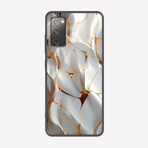 Samsung Galaxy S20 FE Cover - Luxury Gold Marble Series - Premium Printed Metal soft Bumper shock Proof Case