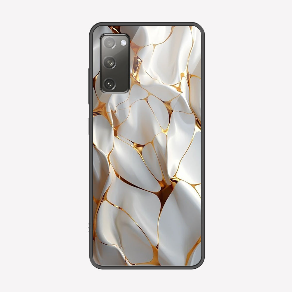 Samsung Galaxy S20 FE Cover - Luxury Gold Marble Series - Premium Printed Metal soft Bumper shock Proof Case