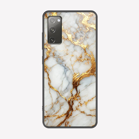 Samsung Galaxy S20 FE Cover - Luxury Gold Marble Series - Premium Printed Metal soft Bumper shock Proof Case