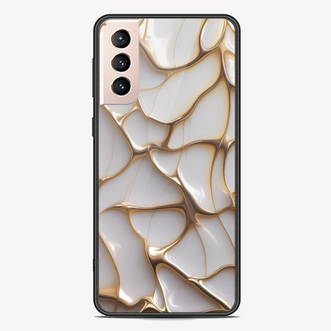 Samsung Galaxy S21 FE 5G Cover - Luxury Gold Marble Series - Premium Printed Metal soft Bumper shock Proof Case