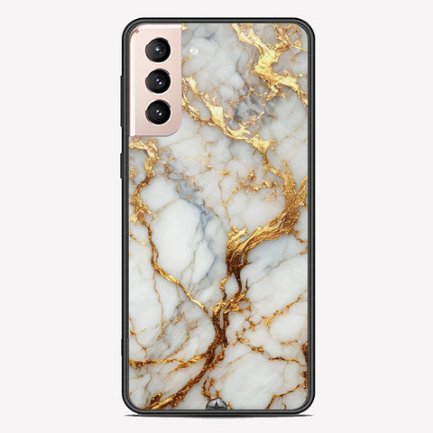 Samsung Galaxy S22 Plus 5G Cover - Luxury Gold Marble Series - Premium Printed Metal soft Bumper shock Proof Case