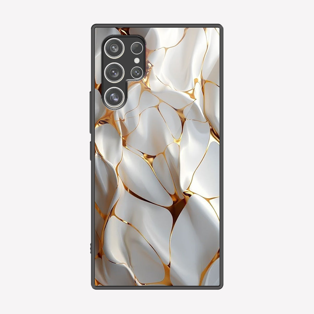 Samsung Galaxy S22 Ultra 5G Cover - Luxury Gold Marble Series - Premium Printed Metal soft Bumper shock Proof Case