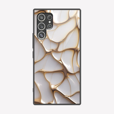 Samsung Galaxy S22 Ultra 5G Cover - Luxury Gold Marble Series - Premium Printed Metal soft Bumper shock Proof Case