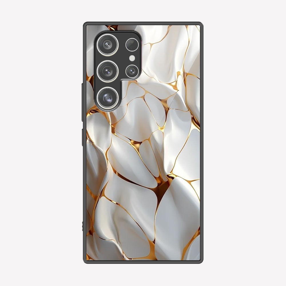 Samsung Galaxy S23 Ultra 5G Cover - Luxury Gold Marble Series - Premium Printed Metal soft Bumper shock Proof Case