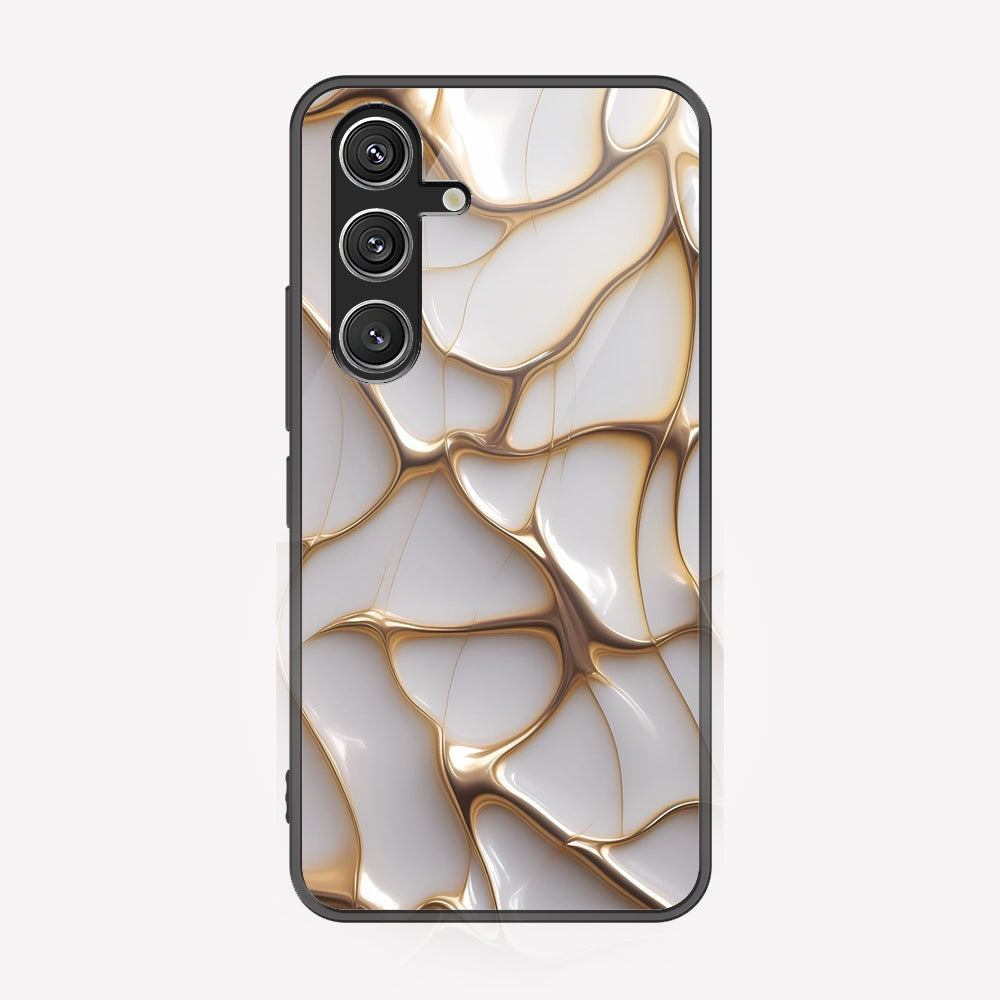 Samsung Galaxy S24 Plus Cover - Luxury Gold Marble Series - Premium Printed Metal soft Bumper shock Proof Case