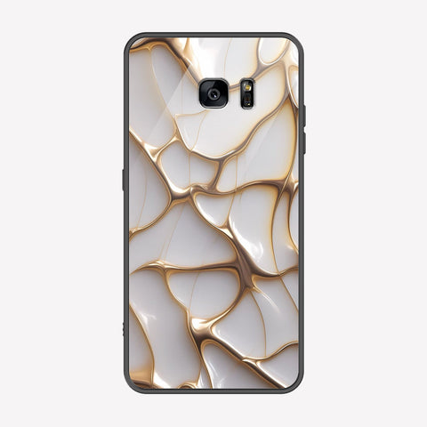 Samsung Galaxy S6 Edge Plus Cover - Luxury Gold Marble Series - Premium Printed Metal soft Bumper shock Proof Case