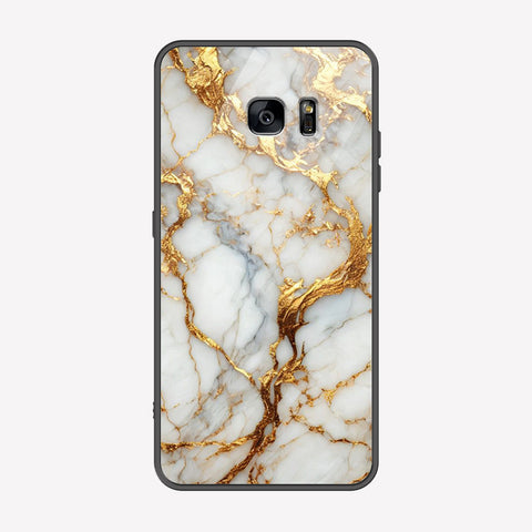 Samsung Galaxy S6 Edge Plus Cover - Luxury Gold Marble Series - Premium Printed Metal soft Bumper shock Proof Case