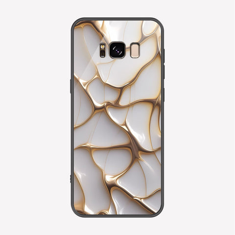 Samsung Galaxy S8 Cover - Luxury Gold Marble Series - Premium Printed Metal soft Bumper shock Proof Case