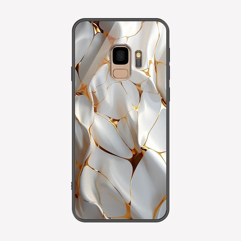Samsung Galaxy S9 Cover - Luxury Gold Marble Series - Premium Printed Metal soft Bumper shock Proof Case