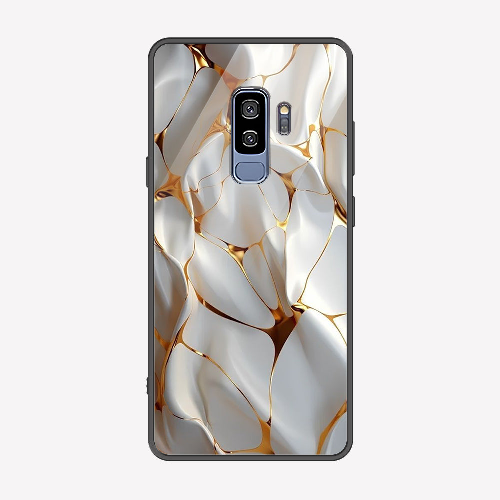 Samsung Galaxy S9 Plus Cover - Luxury Gold Marble Series - Premium Printed Metal soft Bumper shock Proof Case