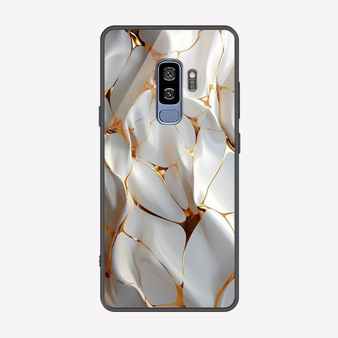 Samsung Galaxy S9 Plus Cover - Luxury Gold Marble Series - Premium Printed Metal soft Bumper shock Proof Case