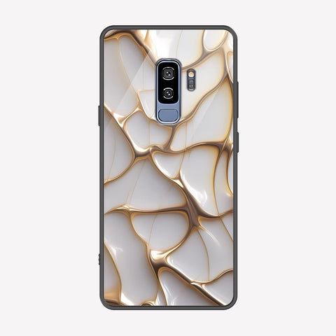 Samsung Galaxy S9 Plus Cover - Luxury Gold Marble Series - Premium Printed Metal soft Bumper shock Proof Case