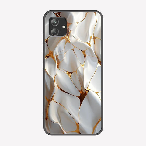 Samsung Galaxy A04e Cover - Luxury Gold Marble Series - Premium Printed Metal soft Bumper shock Proof Case