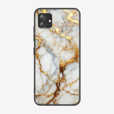 Samsung Galaxy A04e Cover - Luxury Gold Marble Series - Premium Printed Metal soft Bumper shock Proof Case