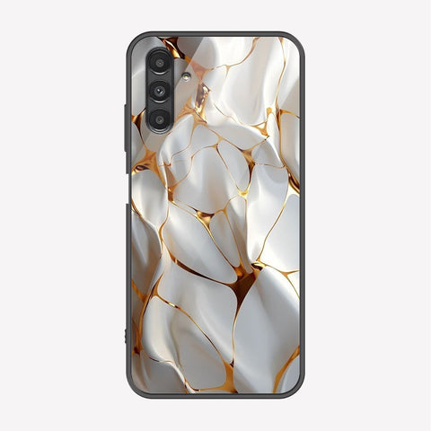 Samsung Galaxy A04s Cover - Luxury Gold Marble Series - Premium Printed Metal soft Bumper shock Proof Case