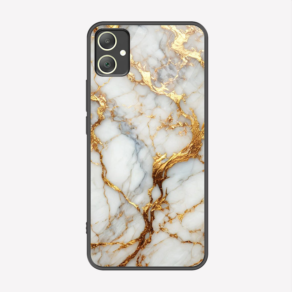 Samsung Galaxy A05 Cover - Luxury Gold Marble Series - Premium Printed Metal soft Bumper shock Proof Case