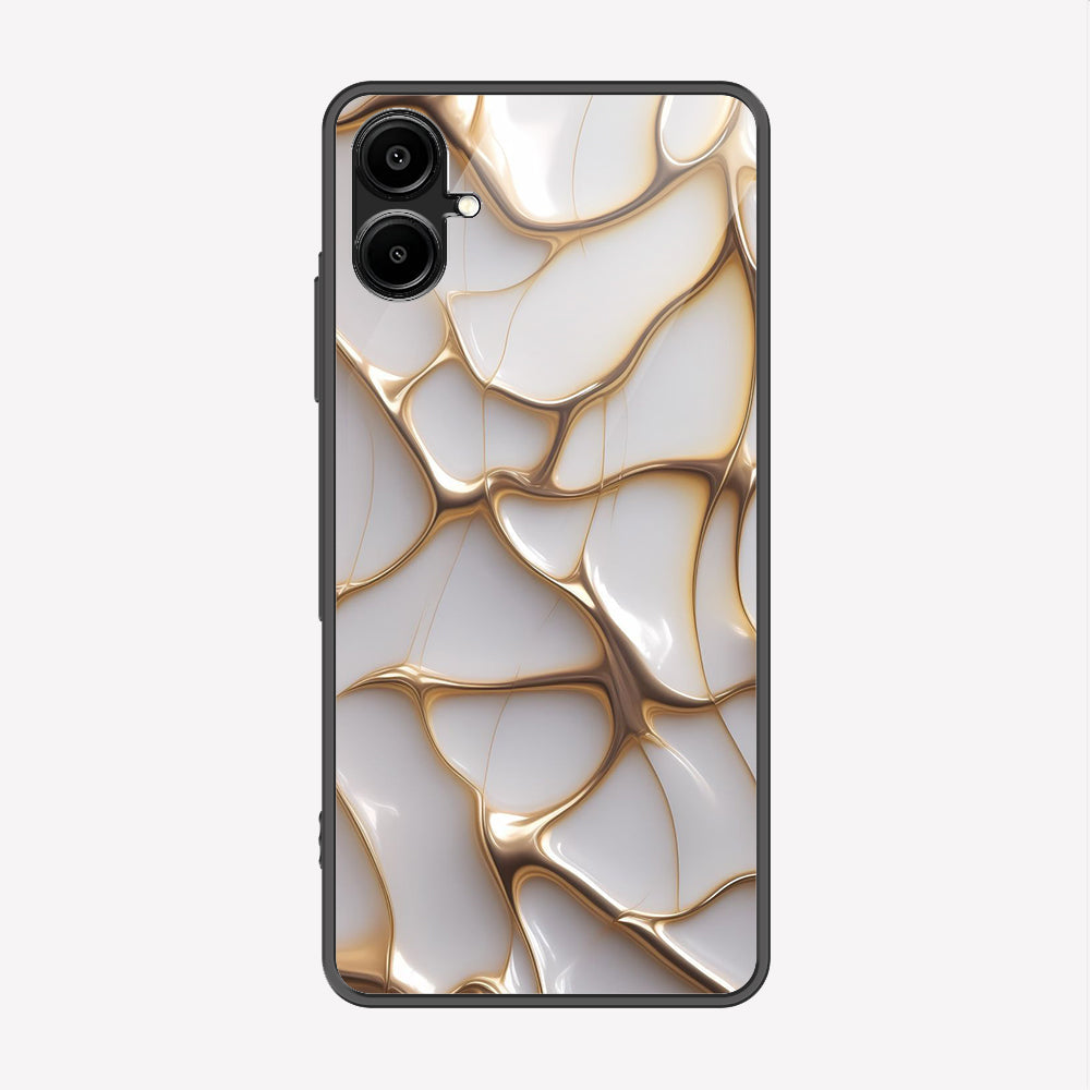 Samsung Galaxy A06 Cover - Luxury Gold Marble Series - Premium Printed Metal soft Bumper shock Proof Case